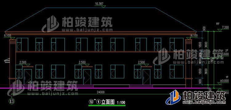 背立面图