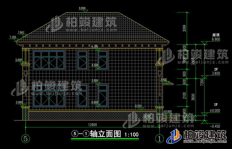 背立面图