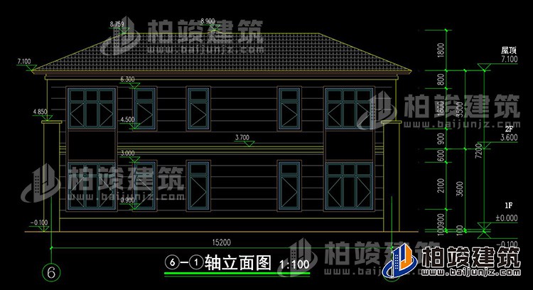 背立面图